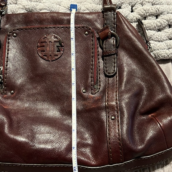 Purple leather satchel - Picture 9 of 10